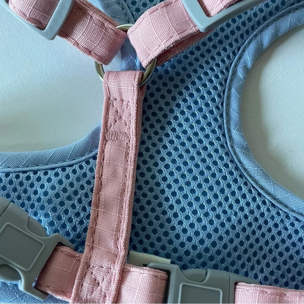 Large Cat Harness Color Blue and Pink